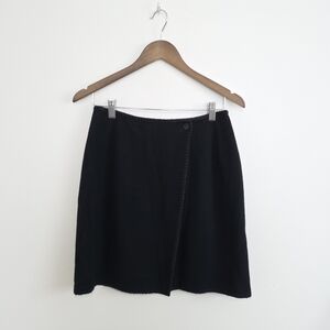 Vintage Holt Renfrew Black Wool Cashmere Mini Skirt
